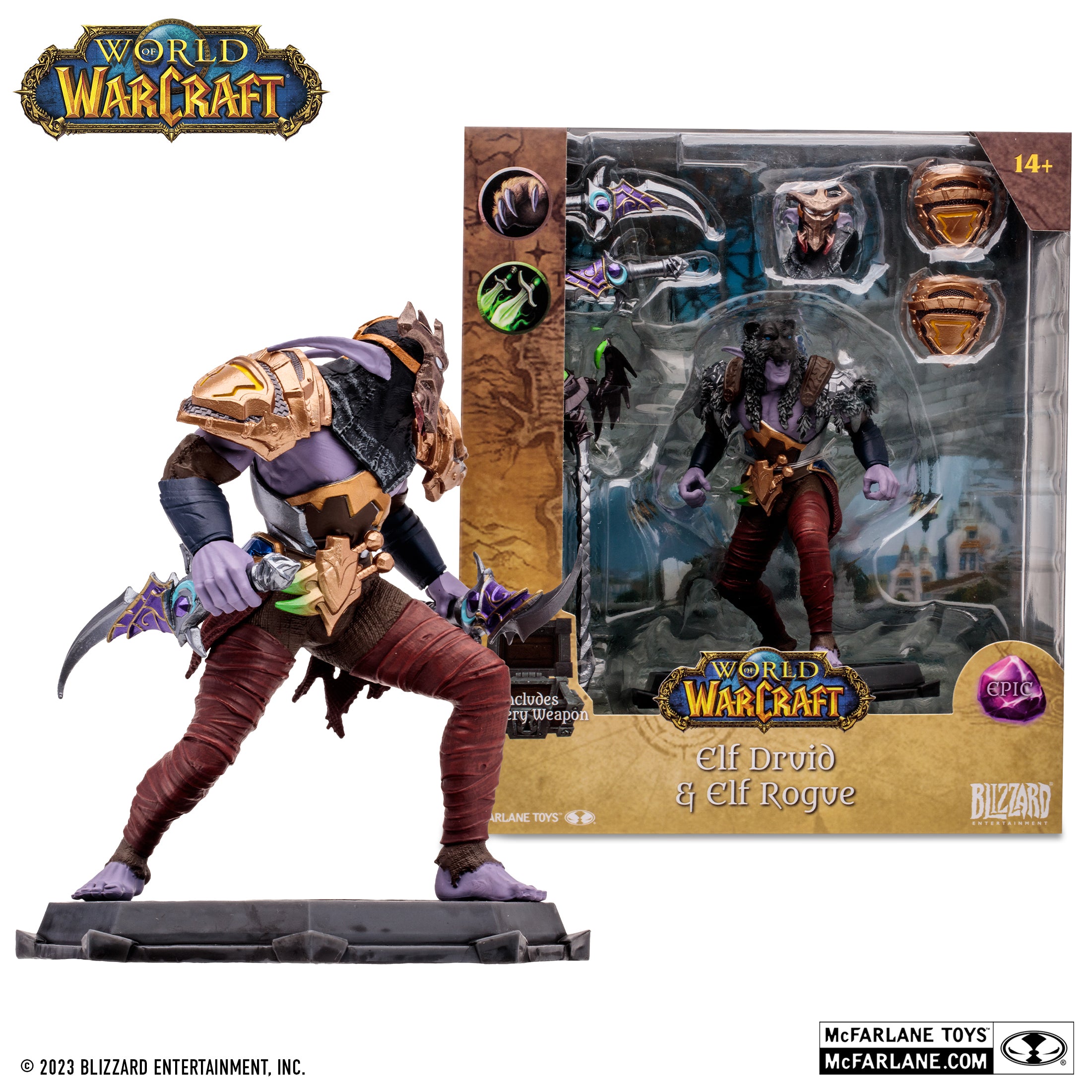 McFarlane Estatua: World Of Warcraft - Elfo de la Noche Druida Picaro Epic Escala 1/12