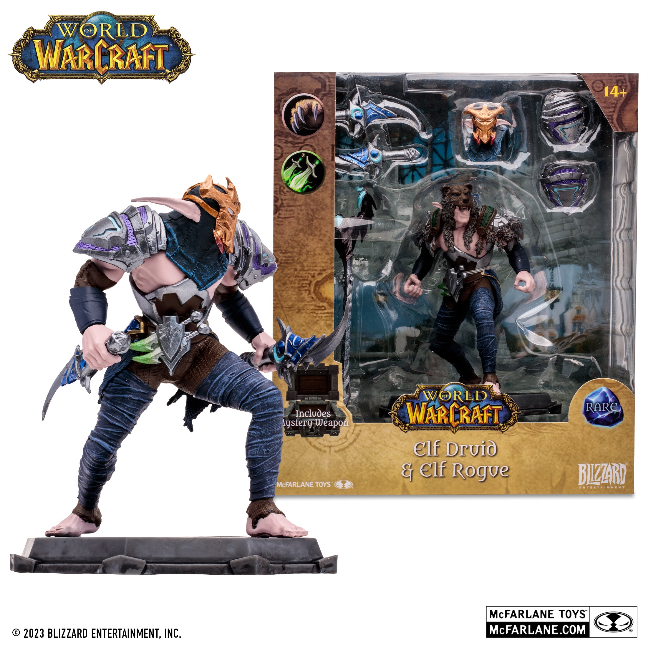 McFarlane Estatua: World Of Warcraft - Elfo de la Nocho Druida Picaro Rare Escala 1/12