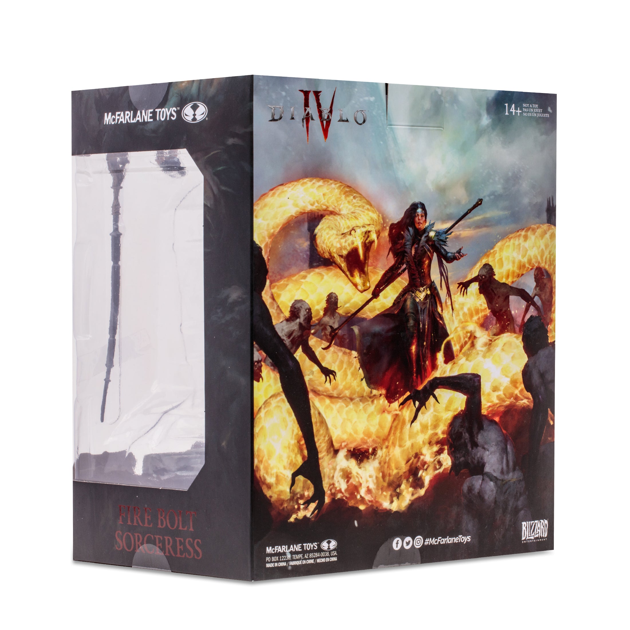McFarlane Estatua: Diablo IV - Hechicera Fire Bolt Rare Escala 1/12