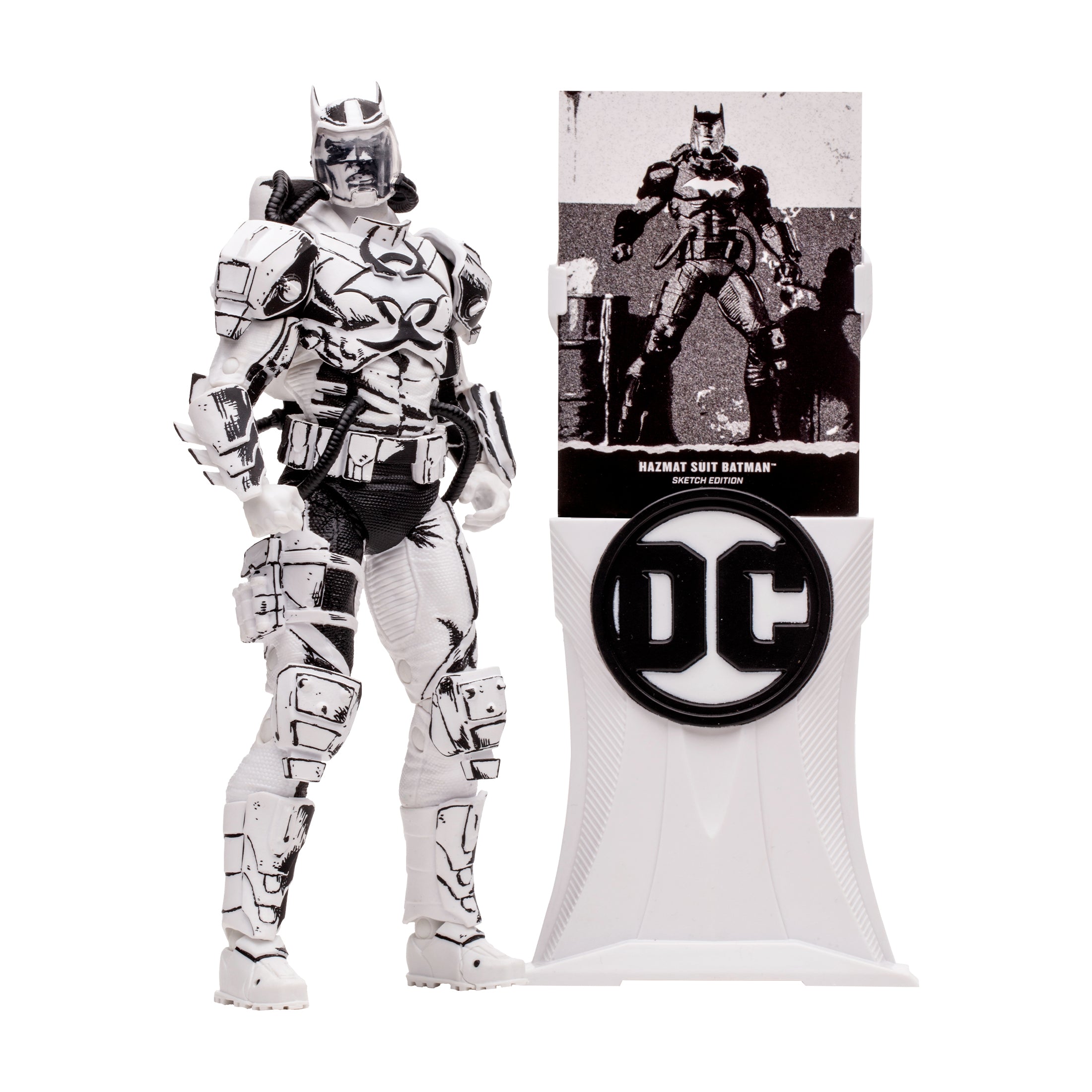 McFarlane Sketch: DC Comics Justice League The Amazo Virus - Batman Traje Hazmat Gold Label 7 Pulgadas Figura de Accion