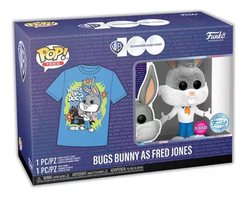 Funko Pop & Tee: Warner Bros 100 - Playera 3XL Con Bugs Bunny Flocked Exclusivo