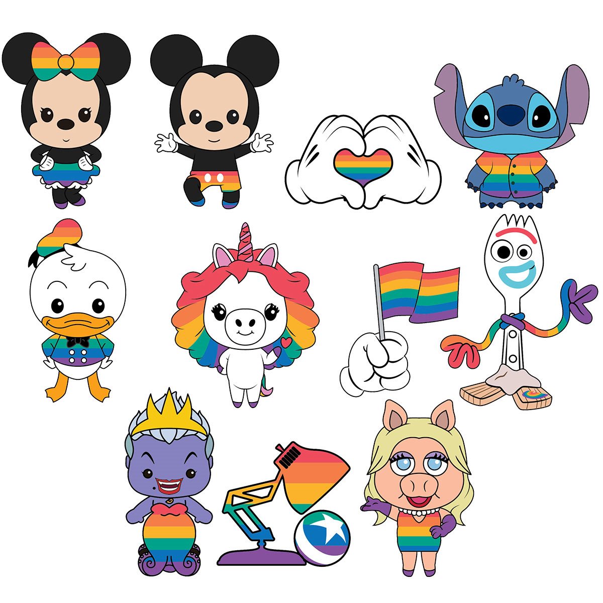 Monogram Llavero 3D para Mochila: Disney Pride - Rainbow Figura Sorpresa Series 1