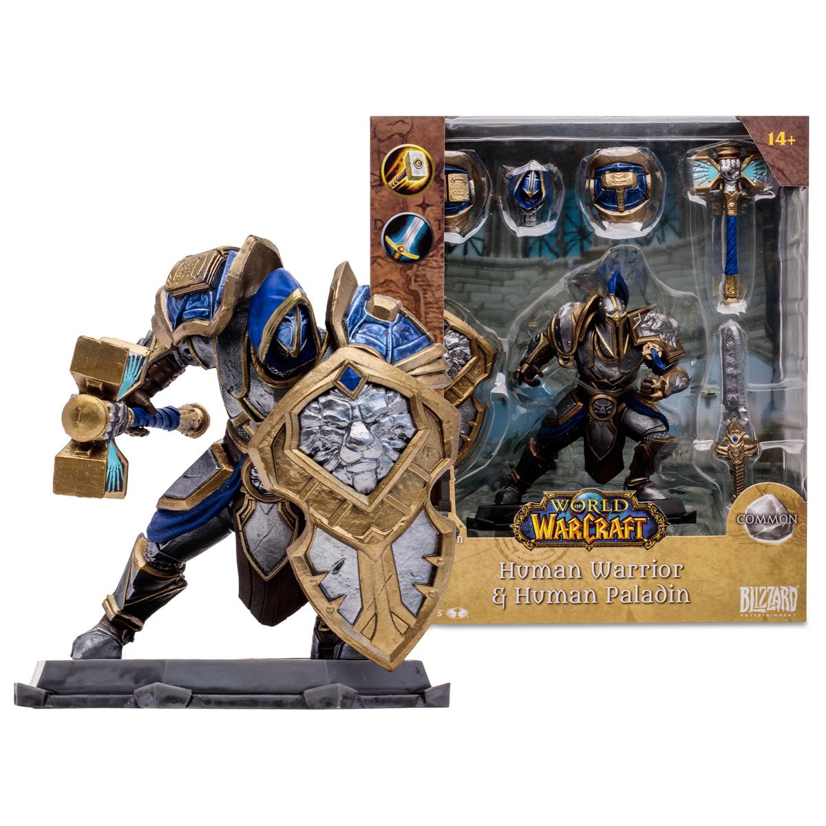 McFarlane Estatua: World Of Warcraft - Humano Guerrero Paladin Common Escala 1/12