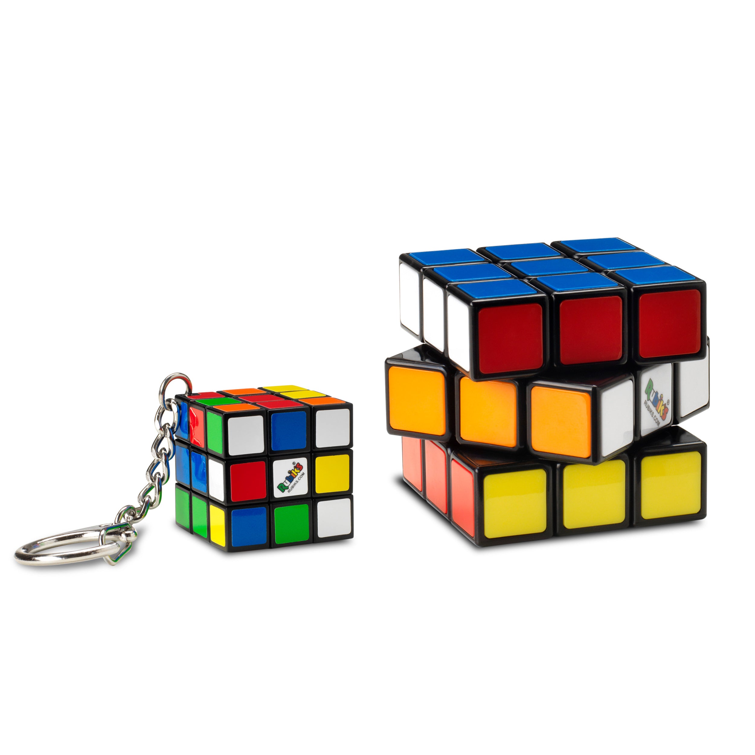 Rubiks: Cubo Rubiks 3X3 Con Llavero 2 Pack