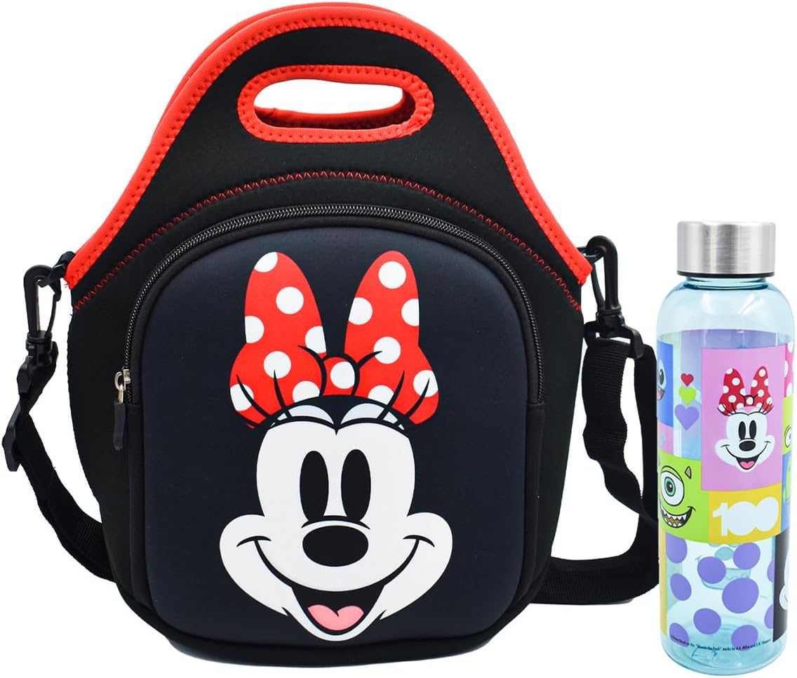 Fun Kids Lonchera Neopreno Con Botella: Disney 100 - Minnie 300 ml