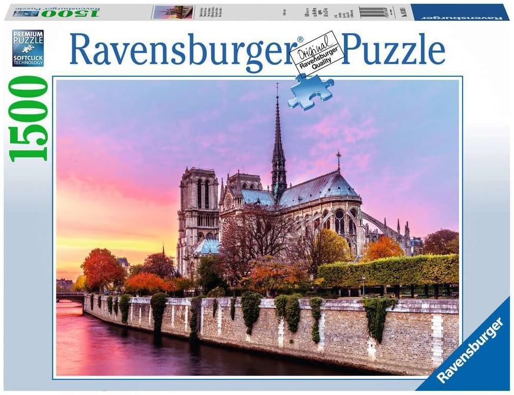 Ravensburger Rompecabezas Adultos: Notre Dame al atardecer 1500 piezas