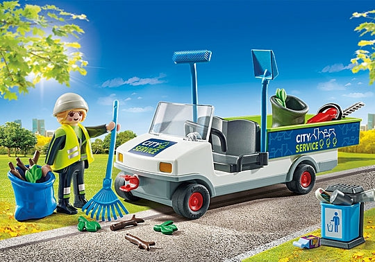 Playmobil City Action: Limpieza Urbana Con Coche Electrico 71433
