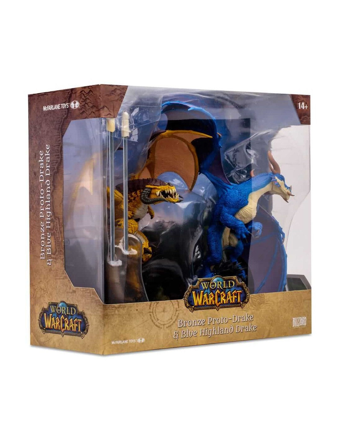 McFarlane Estatua: World Of Warcraft - Set Bronze Proto Drake y Blue Highland 2 Pack