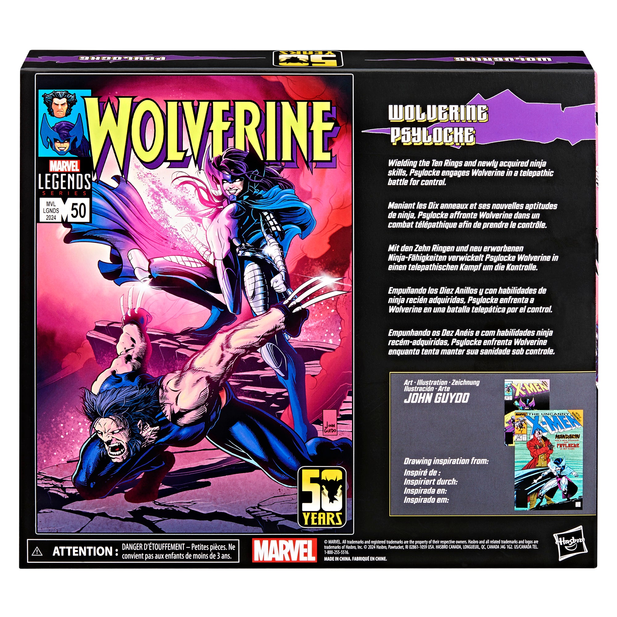 Marvel Legends: X Men Wolverine 50 Aniversario - Wolverine Y Psylocke 2 Pack