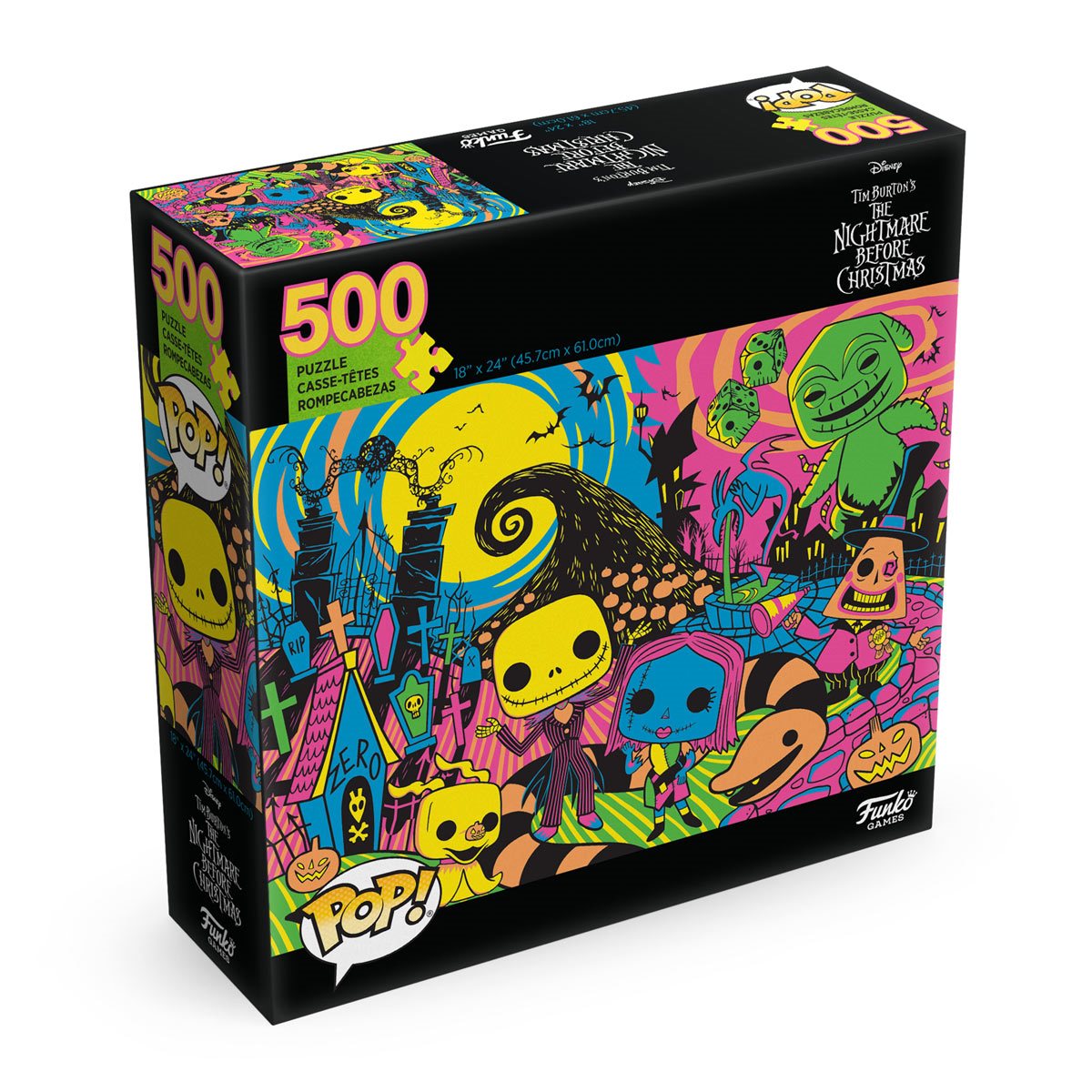 Funko Pop Puzzles: Disney - Mundo De Jack Blacklight 500 Piezas