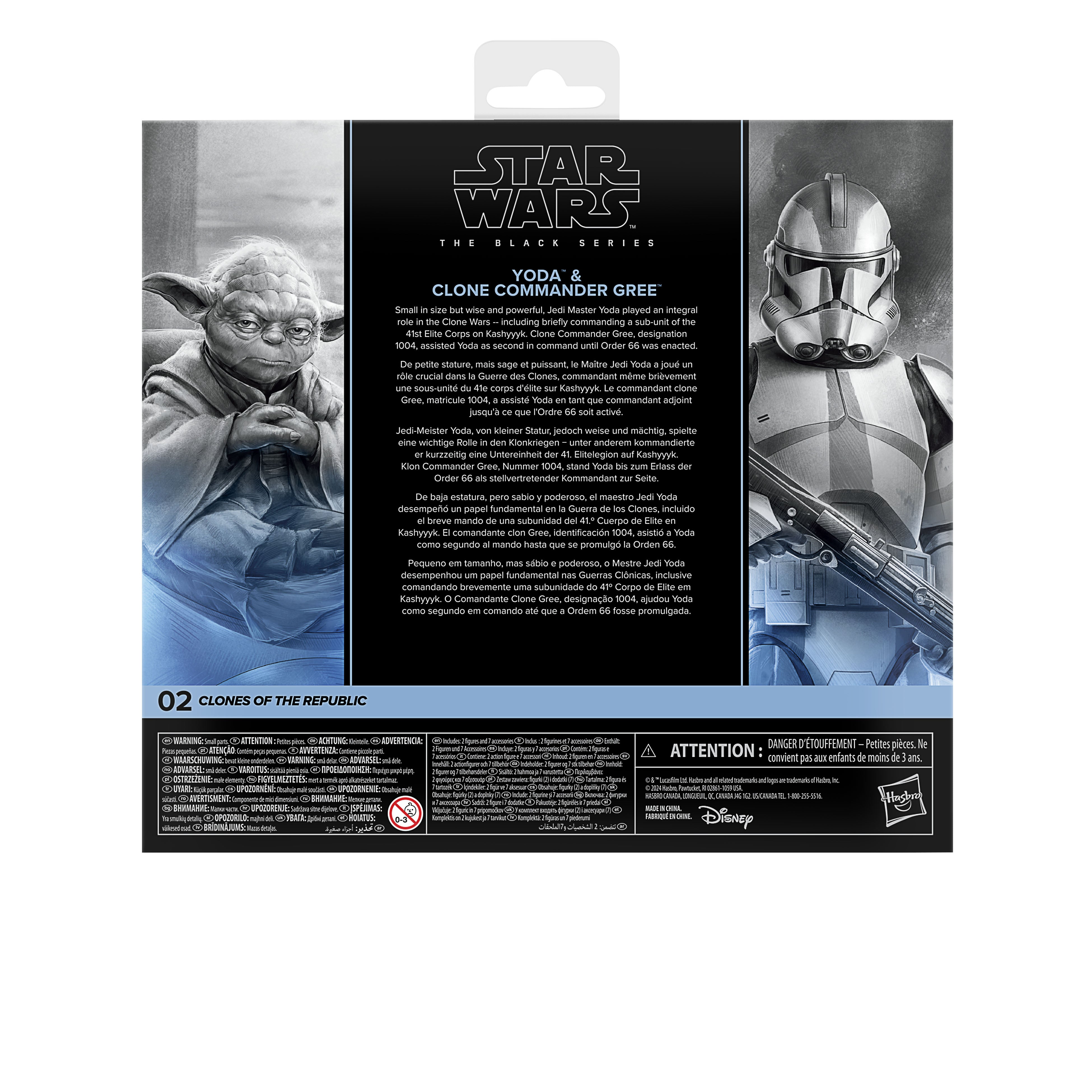 Star Wars The Black Series: La Guerra De Los Clones - Yoda Y Comandante Clon Gree 2 Pack
