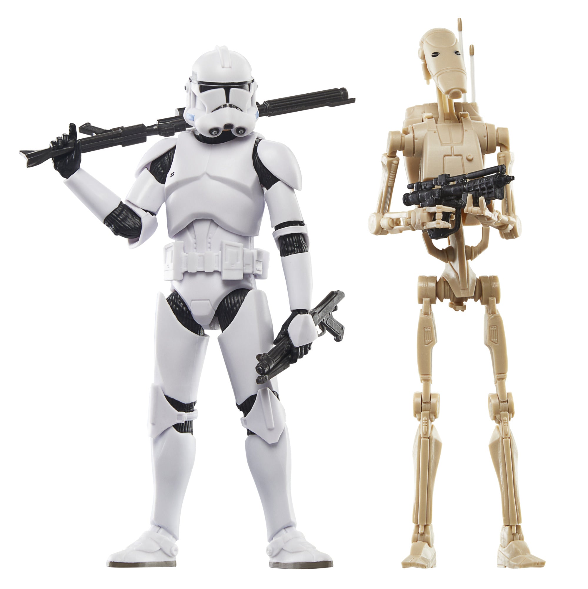 Star Wars The Black Series: Star Wars The Clone Wars - Phase II Trooper Y Battle Droid 2 Pack