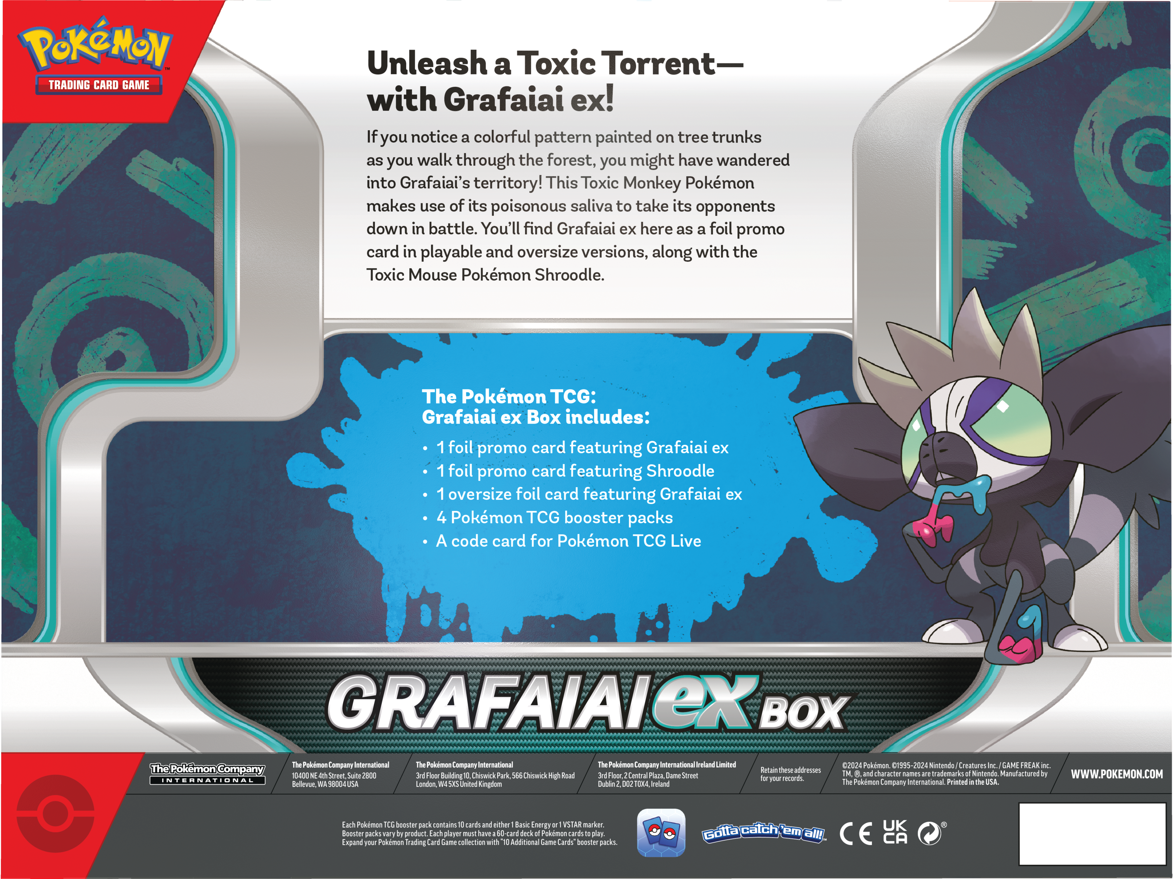 Pokemon TCG Escarlata y Purpura: Grafaiai Ex Box En EspaÃ±ol