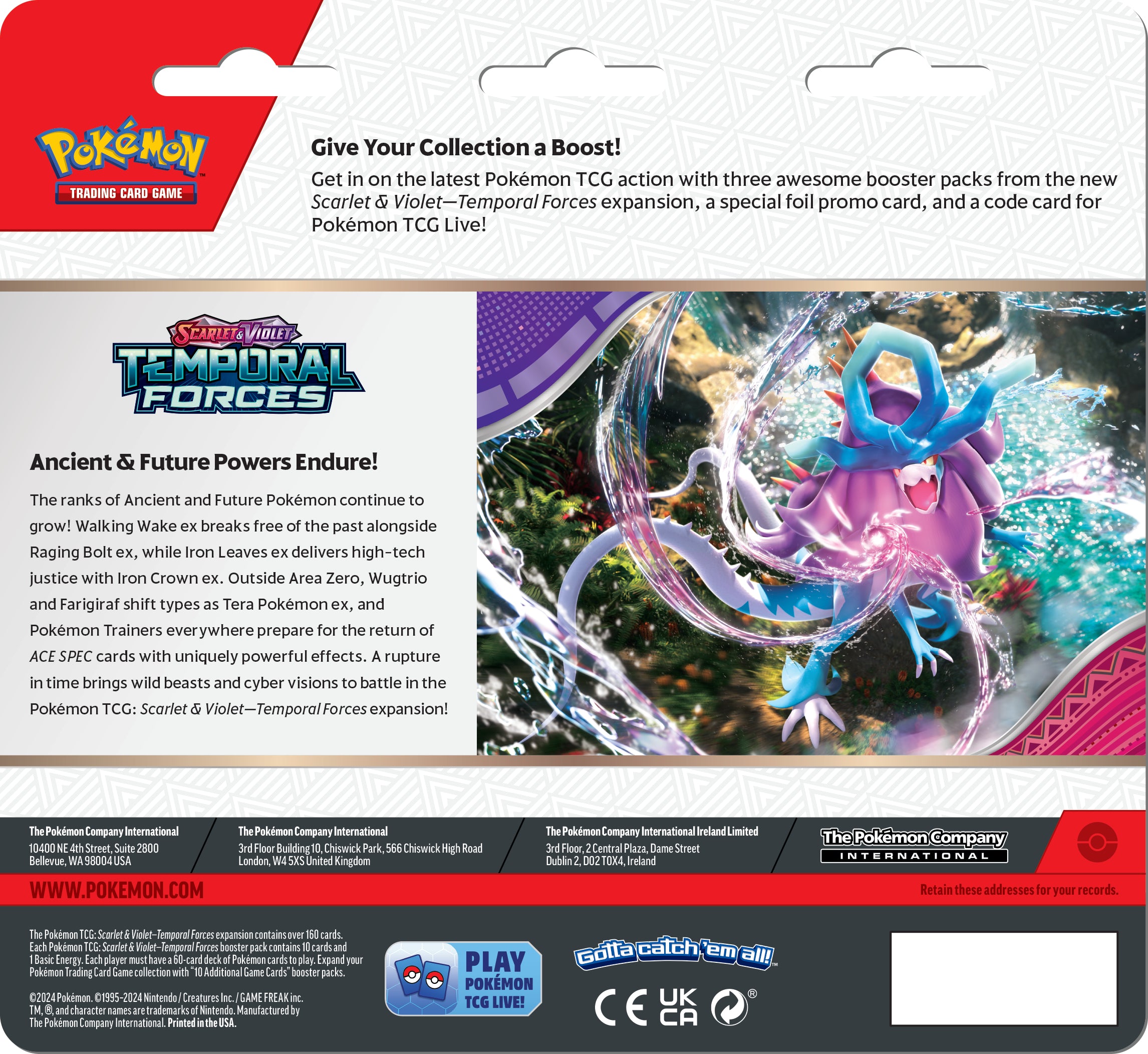 Pokemon TCG Scarlet & Violet: Temporal Forces - Booster Blister Cleffa o Cyclizar 3 Pack En Ingles