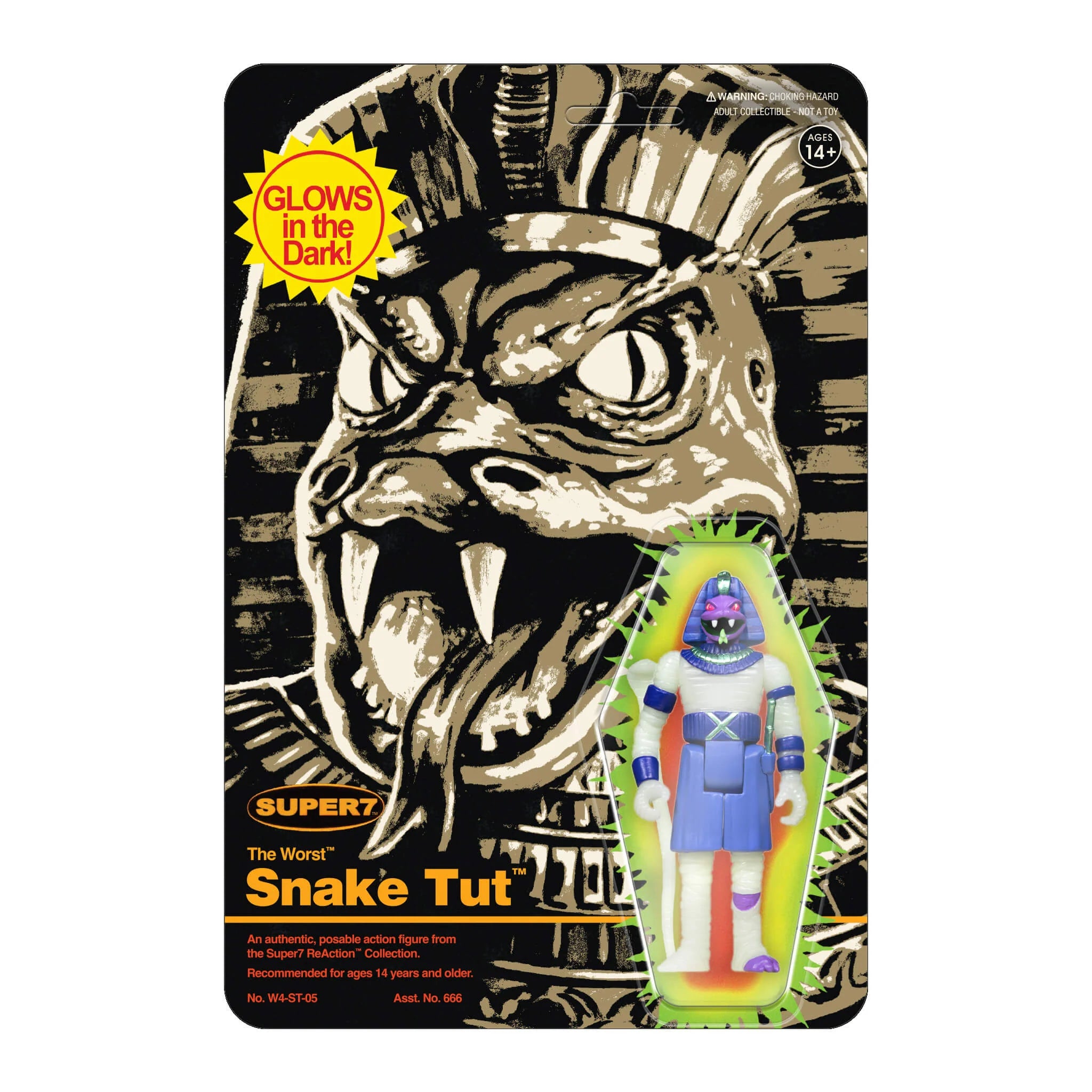 Super7 ReAction: The Worst - Snake Tut Glow