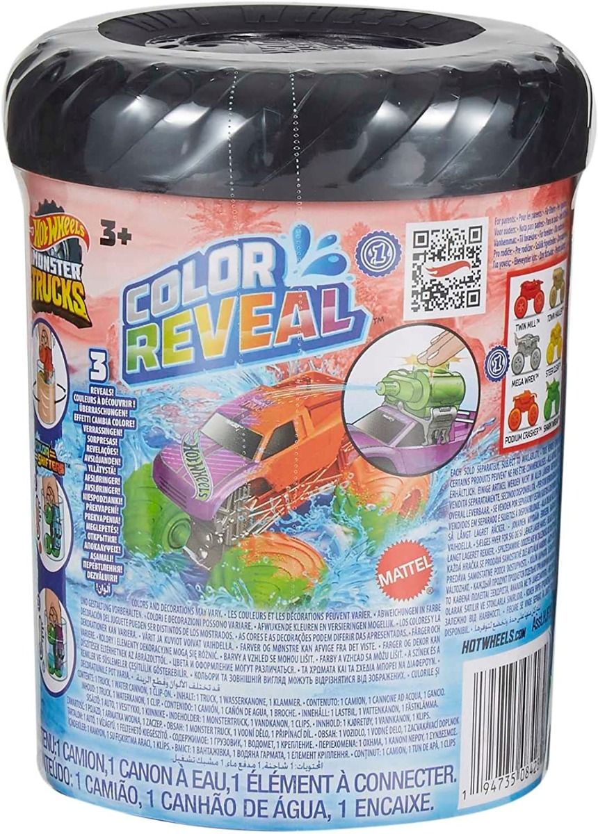 Hot Wheels Monster Trucks: Color Reveal Escala 1/64