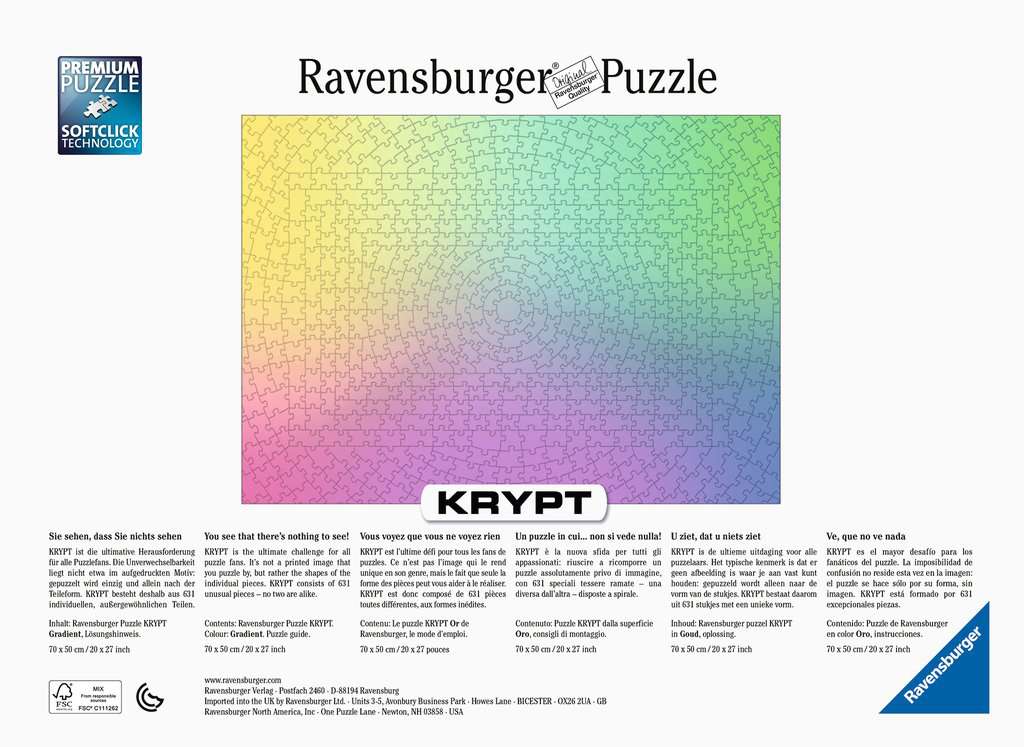 Ravensburger Rompecabezas: Krypt - Gradiente Multicolor 631 piezas