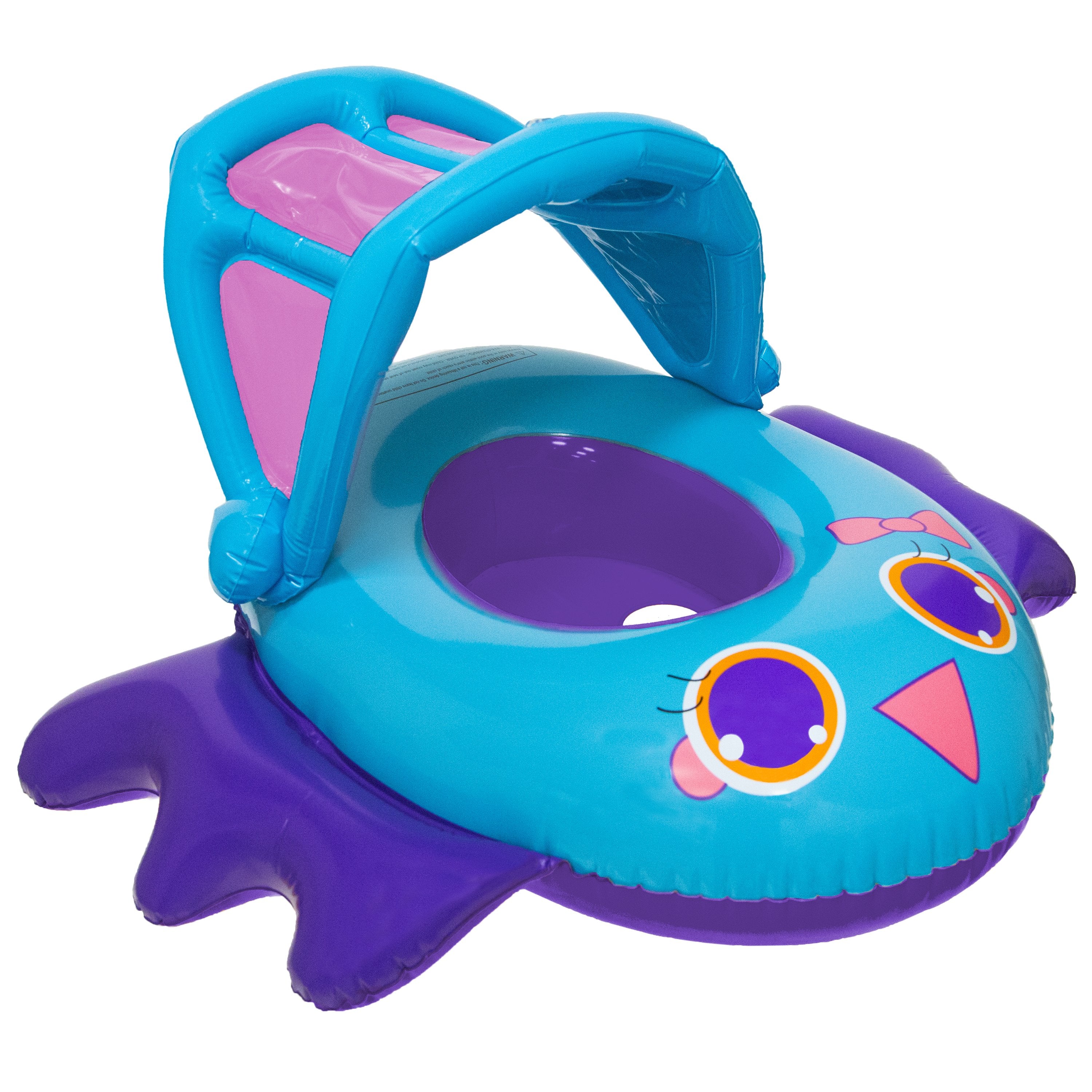 Swimways: Swimways Bote Inflable Para Bebe Con Techo - Color Azul/Morado