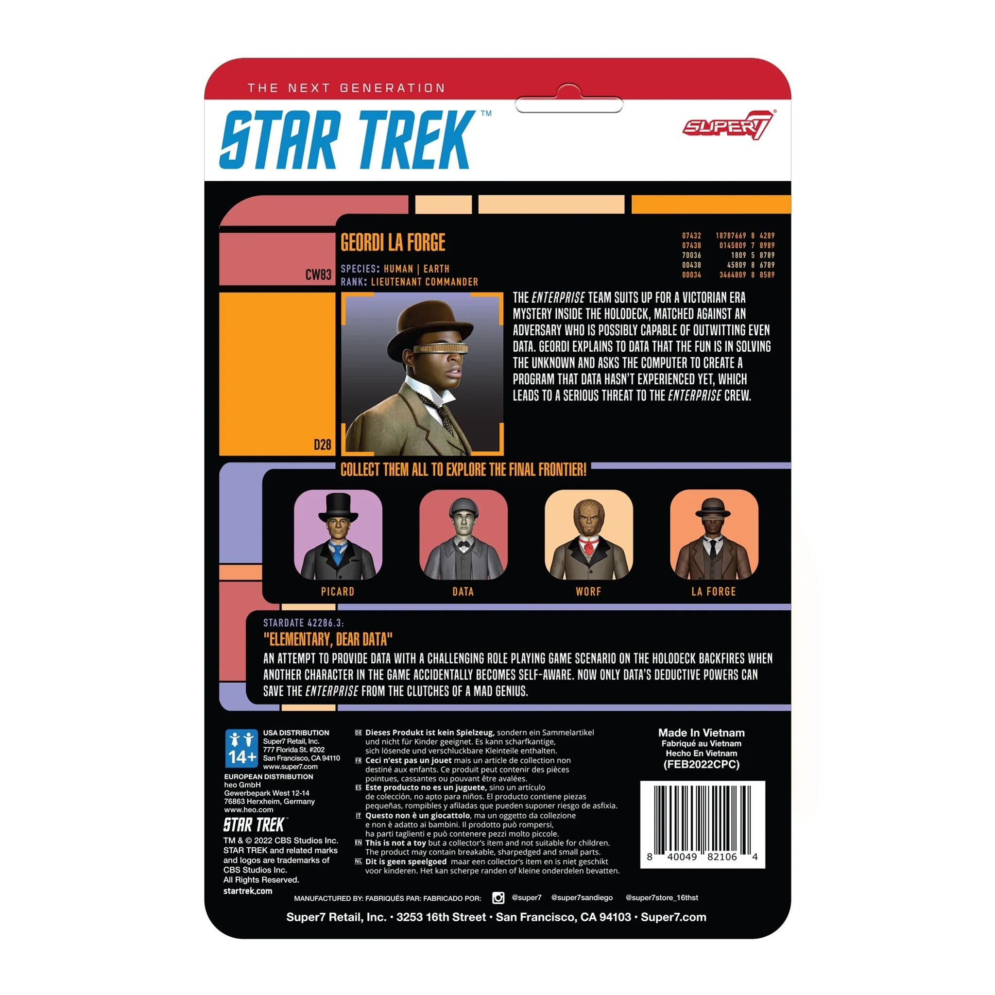 Super7 ReAction: Star Trek The Next Generation - Elementary Geordi