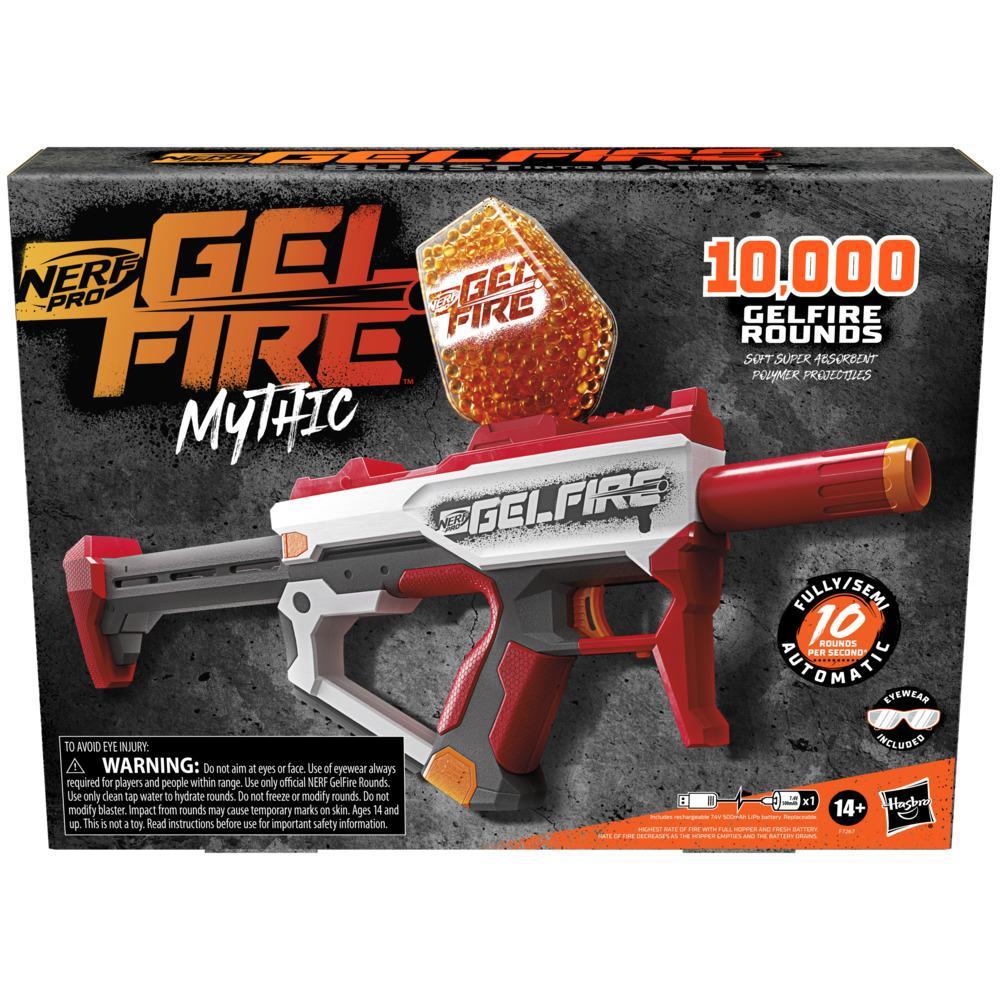 Nerf Pro Gelfire: Mythic Blaster Con 10000 Rondas De Gelfire Deshidratadas