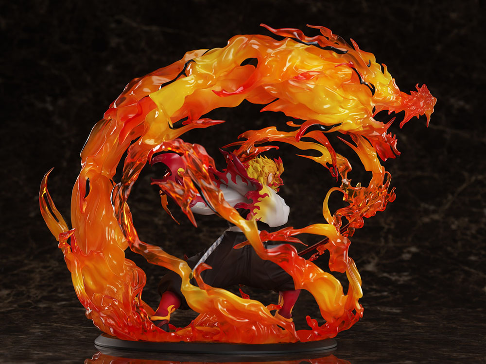 Aniplex Scale Figure: Demon Slayer Kimetsu No Yaiba - Kyojuro Rengoku Respiracion De La Llama Arte Esoterico Novena Postura Escala 1/8
