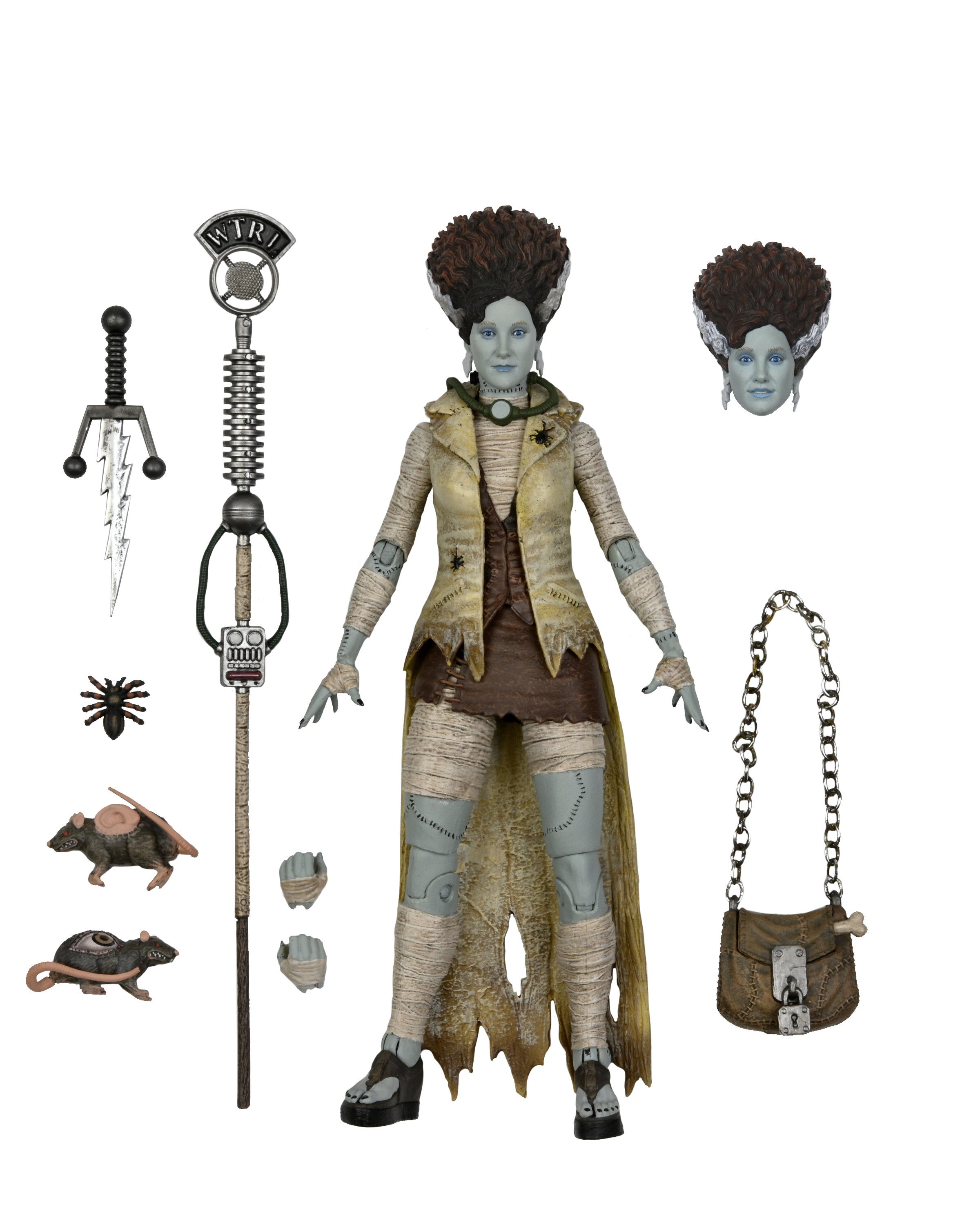 Neca Figura de Accion Ultimate: Universal Monsters x TMNT - Abril como La Novia de Frankenstein 7 Pulgadas