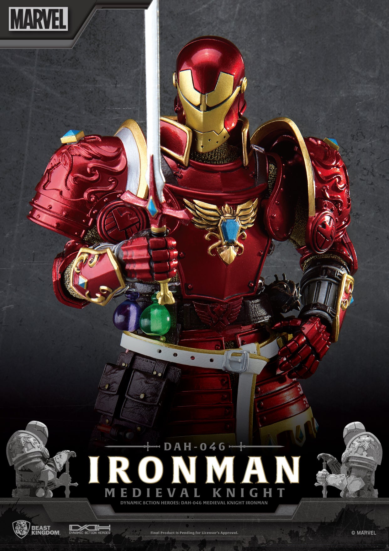 Beast Kingdom Dynamic Action Heroes: Marvel - Iron Man Caballero Medieval