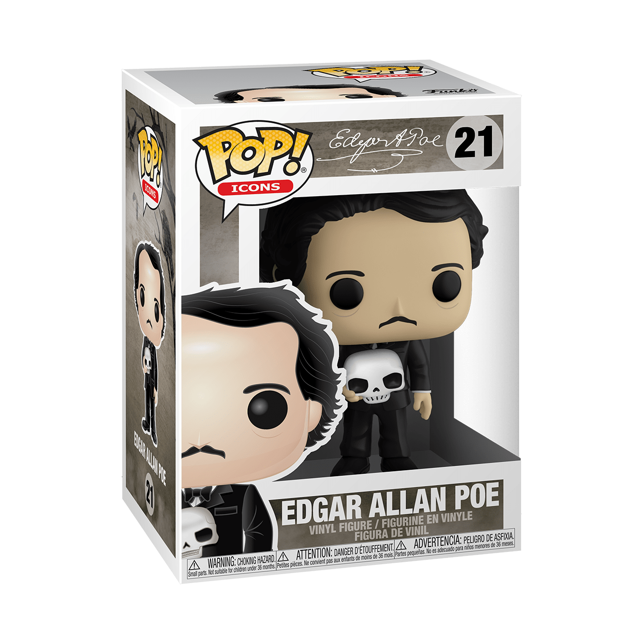 Funko Pop Iconos: Edgar Allan Poe con Calavera