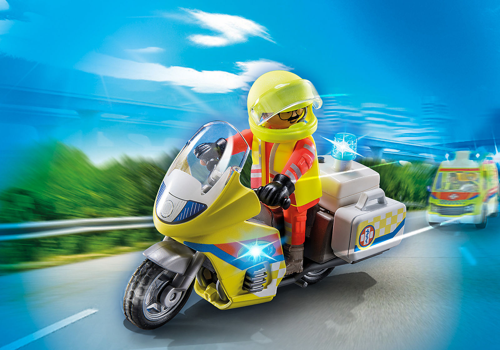 Playmobil City Life: Moto de Emergencias con luz intermiente 71205