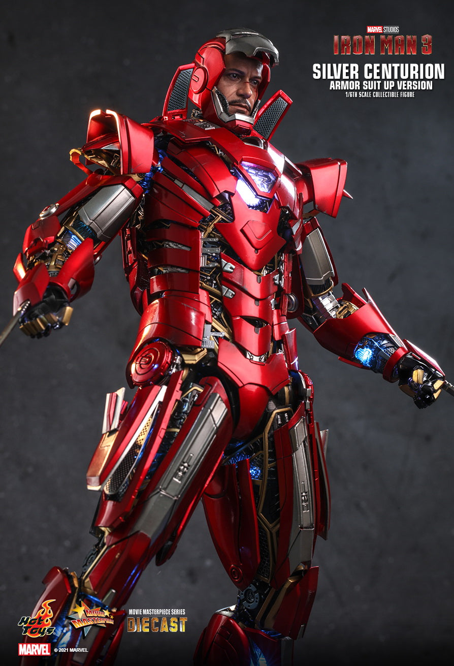 Hot Toys Movie Masterpiece Series Diecast: Marvel Iron Man 3 - Centurion de Plata Escala 1/6