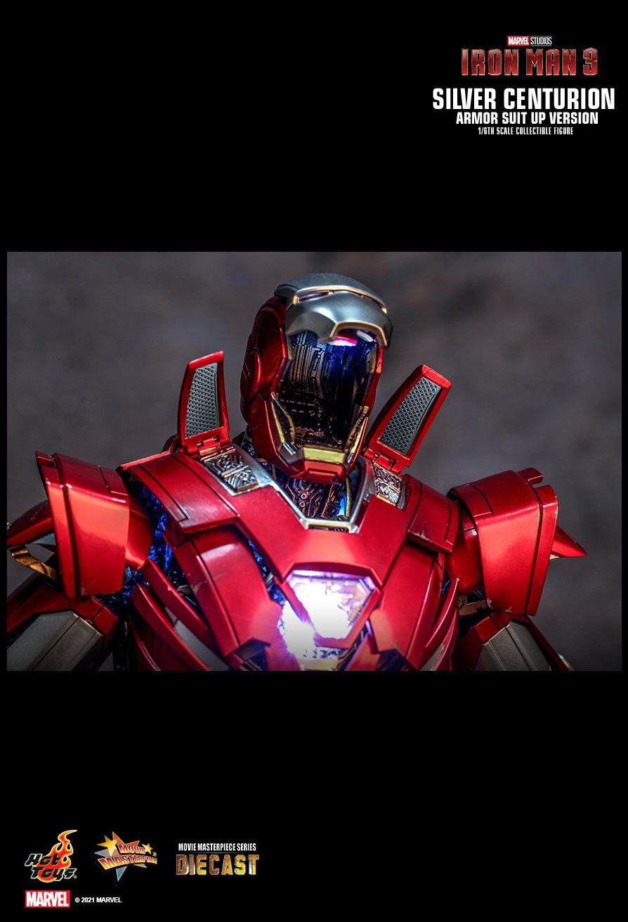 Hot Toys Movie Masterpiece Series Diecast: Marvel Iron Man 3 - Centurion de Plata Escala 1/6