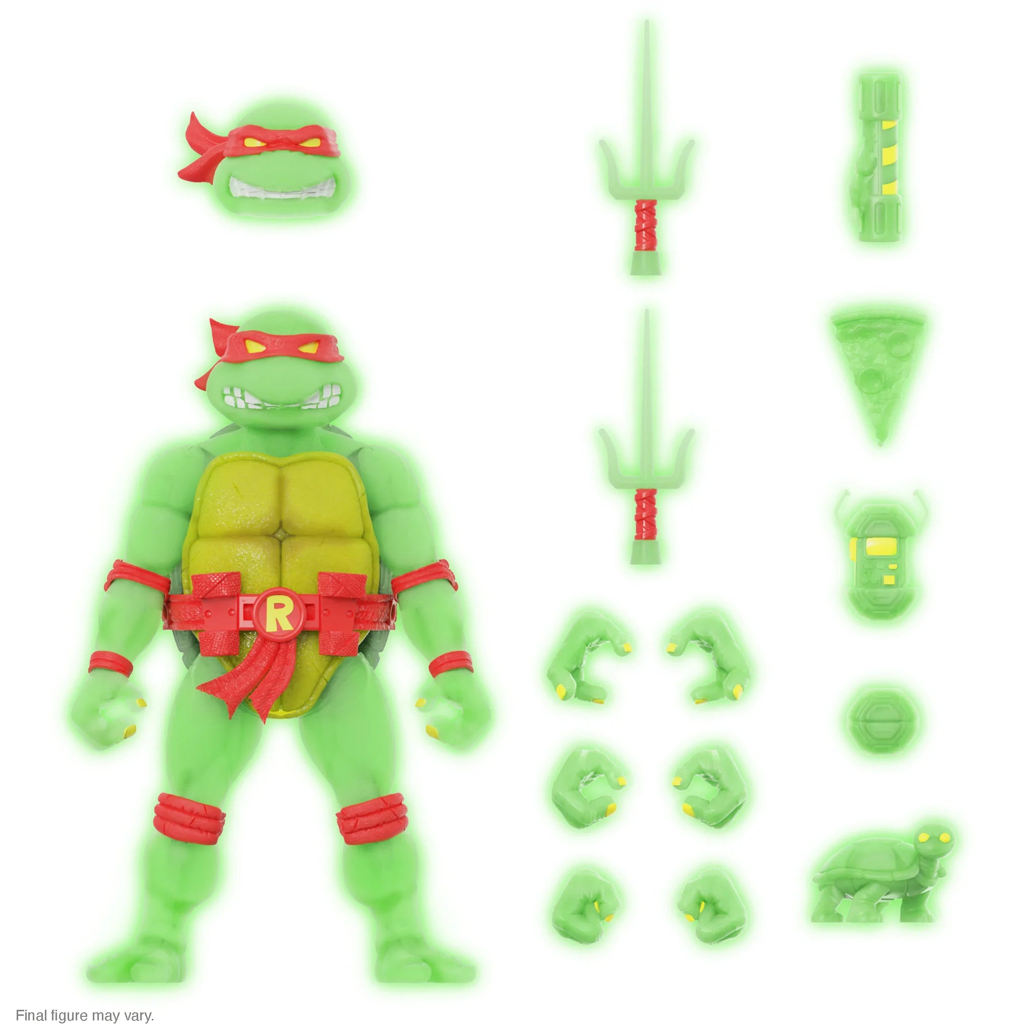 Super7 Ultimates: TMNT Tortugas Ninja - Raphael Mutageno Glow