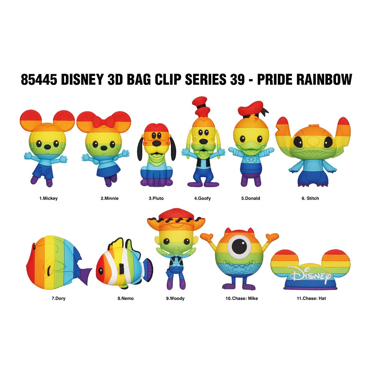 Monogram Llavero 3D para Mochila: Disney Rainbow Pride - Figura Sorpresa Series 39