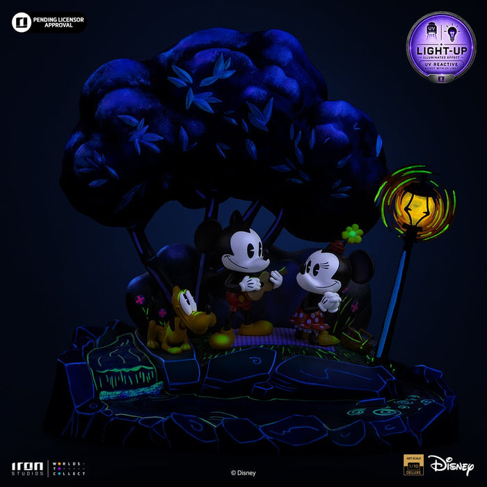 Iron Studios: Clasicos de Disney - Mickey, Minnie y Pluto en el parque Deluxe Escala de Arte 1/10