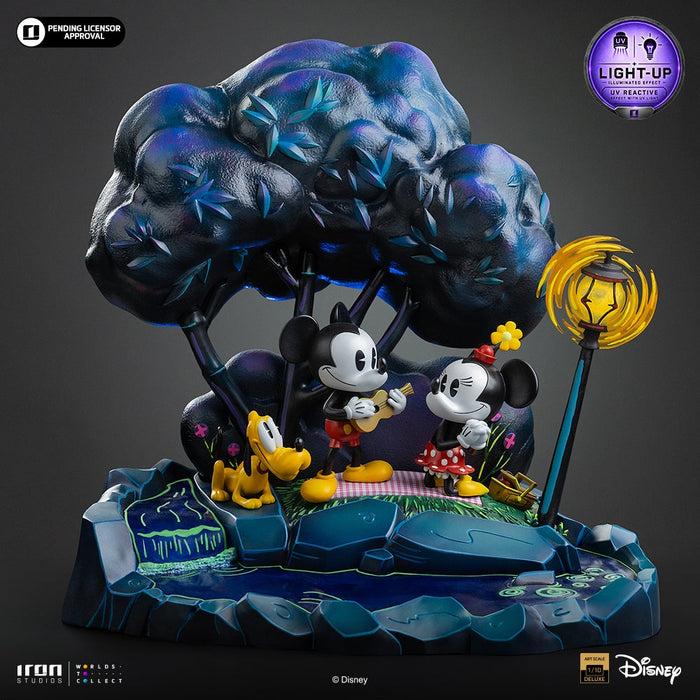 Iron Studios: Clasicos de Disney - Mickey, Minnie y Pluto en el parque Deluxe Escala de Arte 1/10