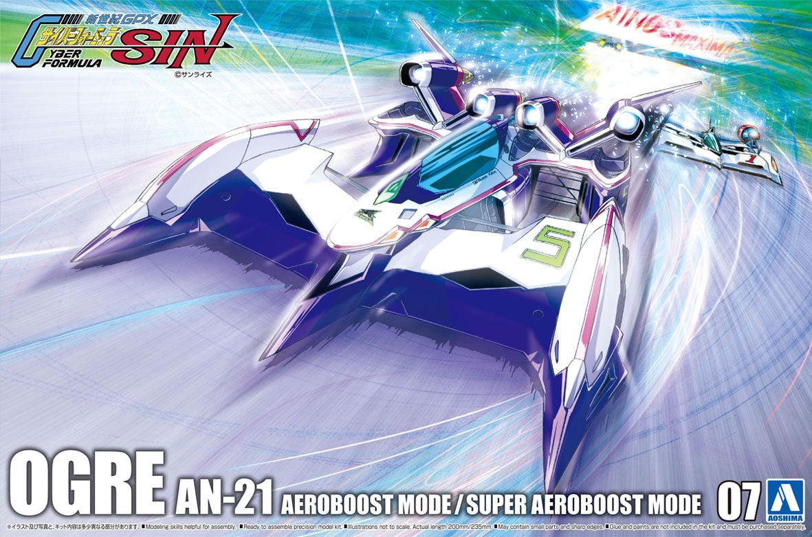 Aoshima Model Kits: Cyber Formula - Ogre An 21 Aeroboost Escala 1/24 Kit De Plastico