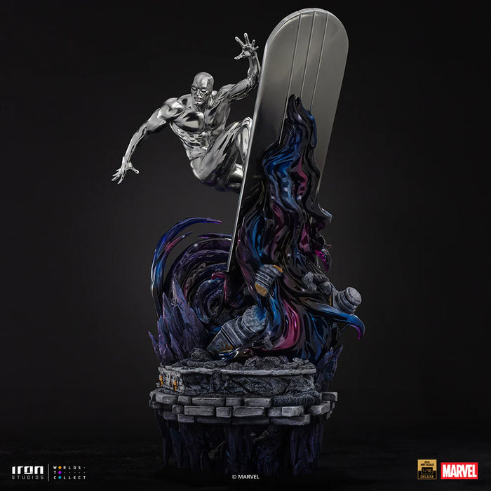 IRON Studios: Marvel Infinity Gauntlet -  Silver Surfer Diorama Deluxe Escala de Arte 1/10