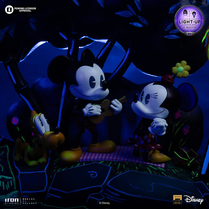 Iron Studios: Clasicos de Disney - Mickey, Minnie y Pluto en el parque Deluxe Escala de Arte 1/10