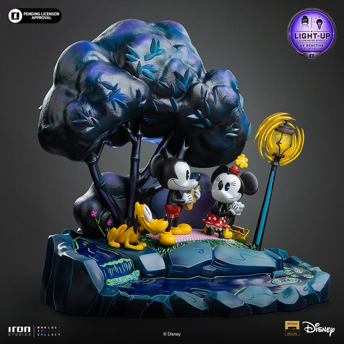 Iron Studios: Clasicos de Disney - Mickey, Minnie y Pluto en el parque Deluxe Escala de Arte 1/10