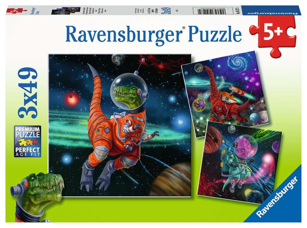Ravensburger Rompecabezas: Dinosaurios en el espacio 3 Pack 49 piezas