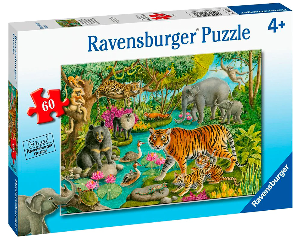 Ravensburger Rompecabezas: Los animales de India 60 piezas