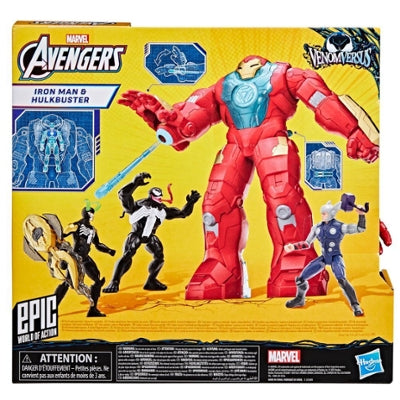 Marvel Epic World Of Action: Iron Man Y Hulkbuster 2 Pack