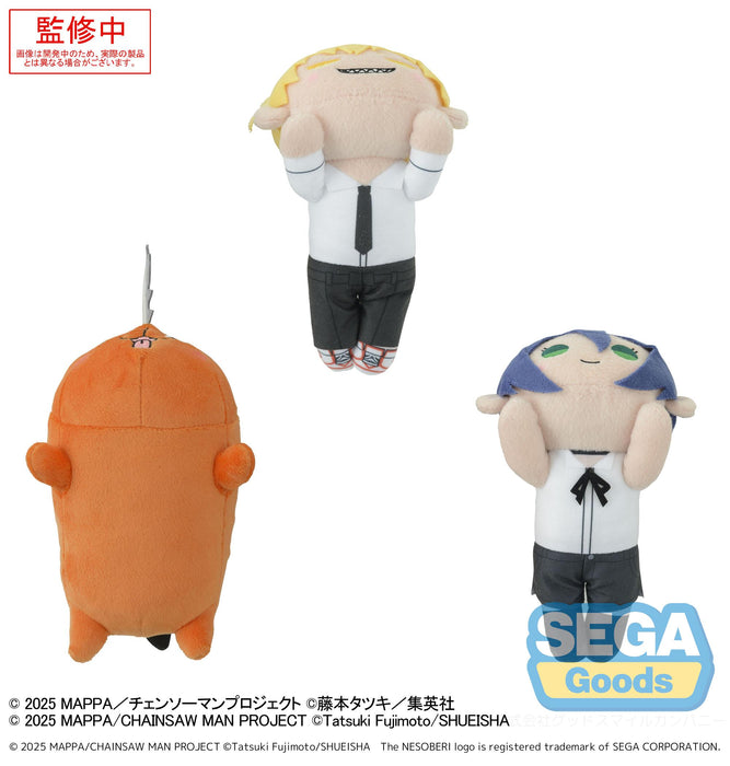 Sega Plush Nesoberi Lay Down: Chainsaw Man The Movie Reze Arc - Denji & Pochita & Reze Peluche
