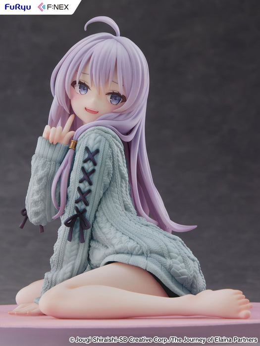 Furyu Scale Figure: Wandering Witch The Journey Of Elaina - Elaina Knit Color Azul Escala 1/7