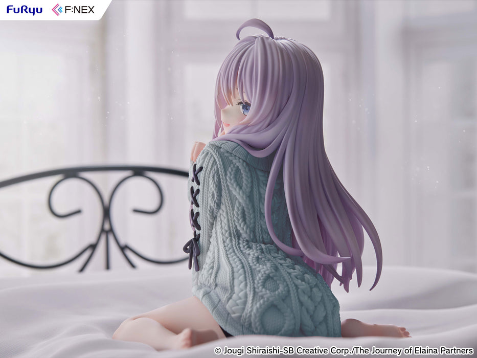 Furyu Scale Figure: Wandering Witch The Journey Of Elaina - Elaina Knit Color Azul Escala 1/7