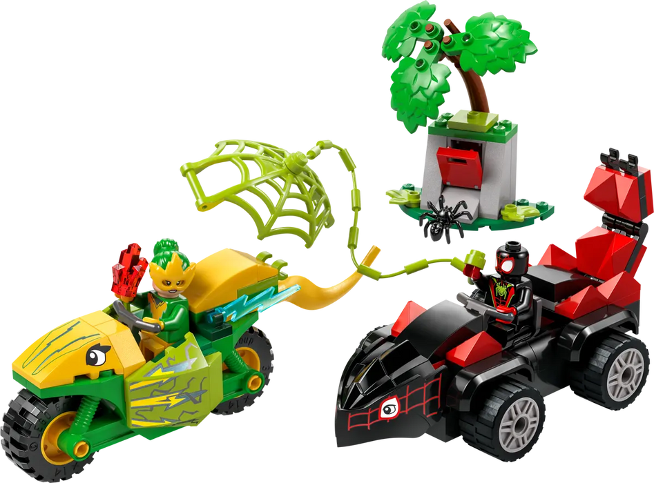 LEGO Marvel Spidey y su Super Equipo Spin y Electro: Duelo de Vehiculos Dinosaurio 11198
