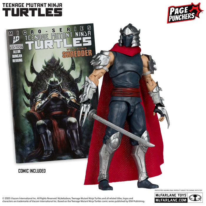 Mcfarlane Page Punchers: Tmnt Tortugas Ninja - Shredder Con Comic 5 Pulgadas