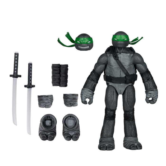 Mcfarlane Figure With Comic: Tmnt Tortugas Ninja - Leonard Black White & Green Variant 5 Pulgadas