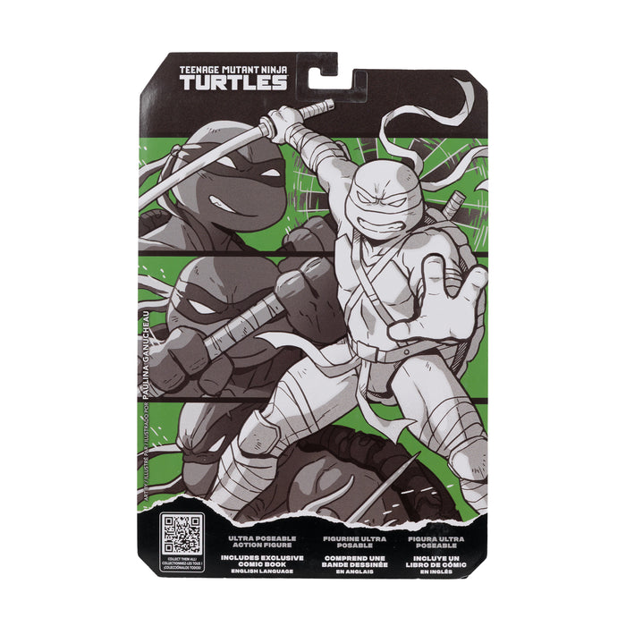 Mcfarlane Figure With Comic: Tmnt Tortugas Ninja - Leonard Black White & Green Variant 5 Pulgadas