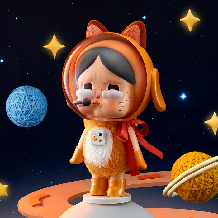 POP MART: CRYBABY - Space Cat Figurine-Orange